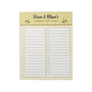 Personalized Two Column Honey Do List Notepad