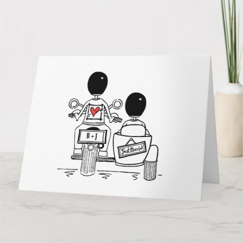 Personalized Two Grooms Biker Motorcycle Wedding Card