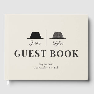 Personalized Two Grooms Gay Wedding Guest Book