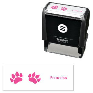 Personalized Two Paw Print Choice Custom Colors Self-inking Stamp