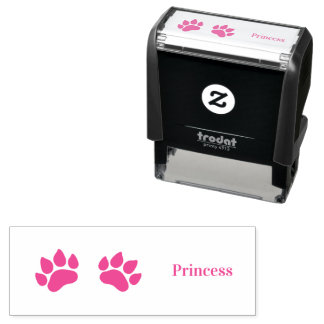 Personalized Two Paw Print Choice Custom Colors Self-inking Stamp