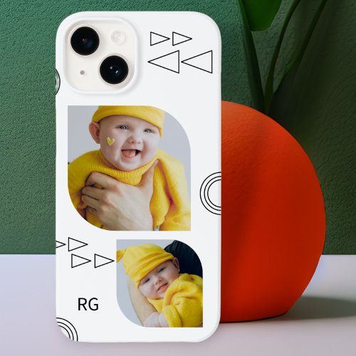 Personalized Two Photo Abstract Case_Mate iPhone 14 Case