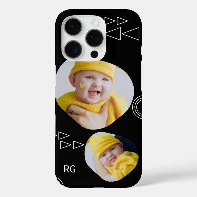 Personalized Two Photo Abstract Case-Mate iPhone Case (Back)