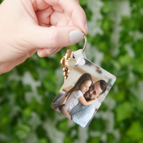 Personalized Two Photo Double Sided Aluminum  Keychain