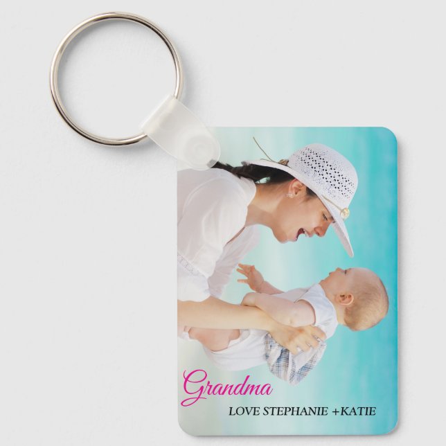 Personalized Two Photo Double Sided Aluminum Keychain (Front)