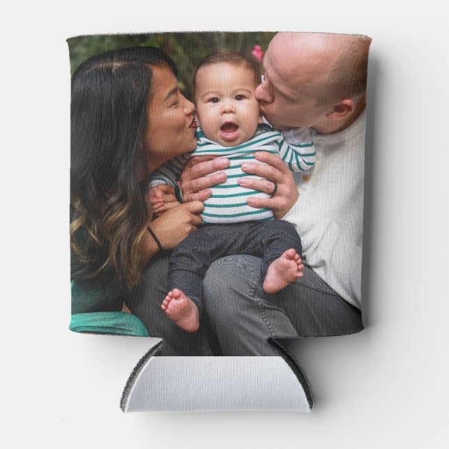 Personalized Two Photo Double Sided Family Can Cooler (Front)