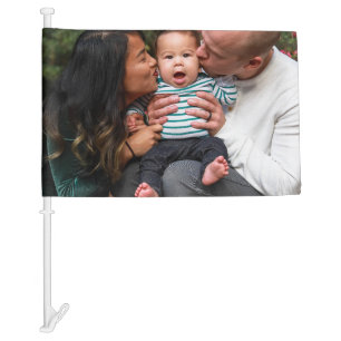 Personalized Two Photo Double Sided Family Car Flag