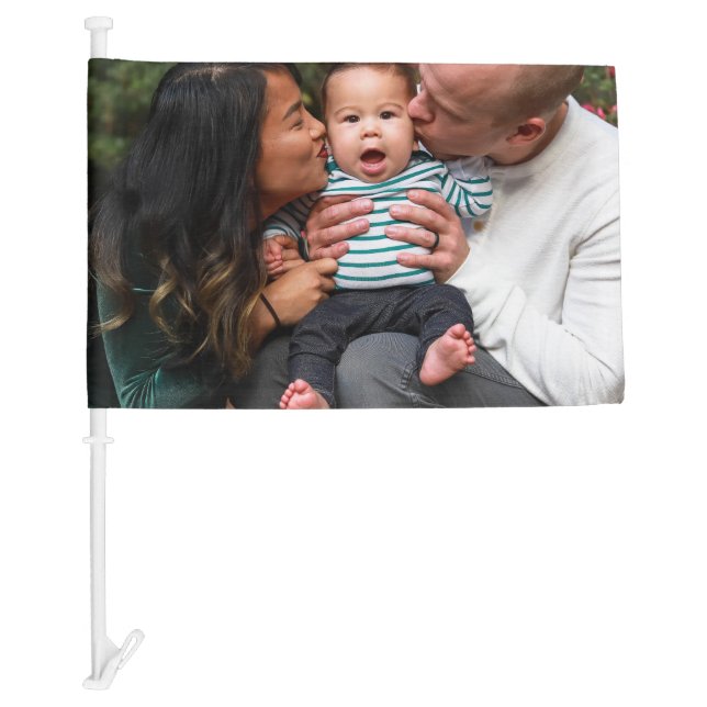 Personalized Two Photo Double Sided Family Car Flag (Front)