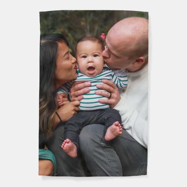 Personalized Two Photo Double Sided Family Garden Flag (Front)