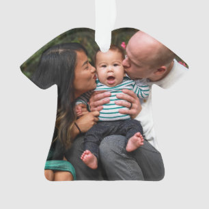 Personalized Two Photo Double Sided Family Ornament