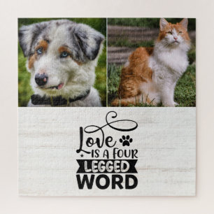Personalized Two Photo Pet Jigsaw Puzzle