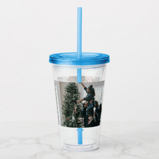Personalized Two Sided Family Christmas Photo  Acrylic Tumbler