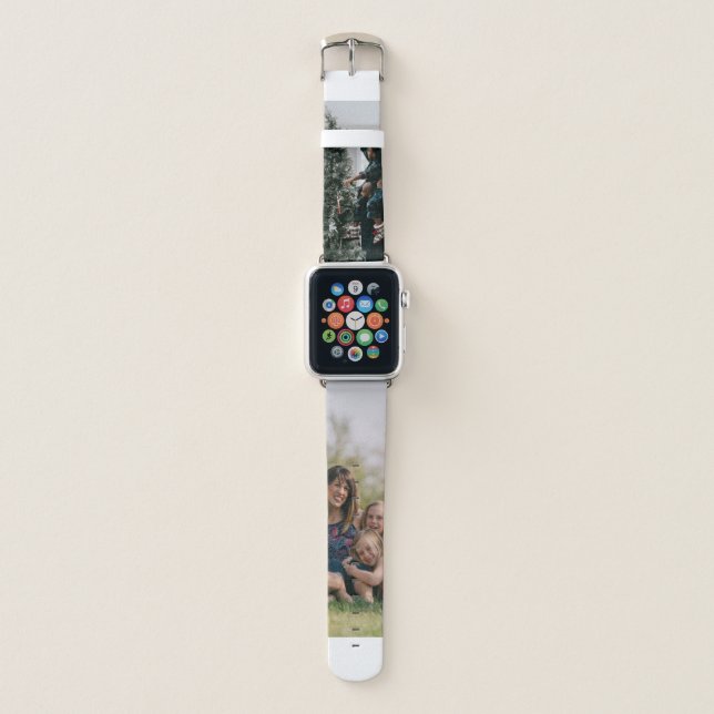 Personalized Two Sided Family Christmas Photo  Apple Watch Band (Front)