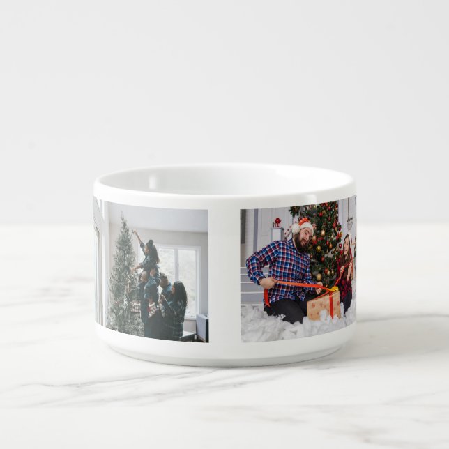 Personalized Two Sided Family Christmas Photo  Bowl (Center)