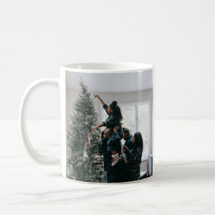 Personalized Two Sided Family Christmas Photo Coffee Mug