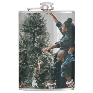 Personalized Two Sided Family Christmas Photo Flask