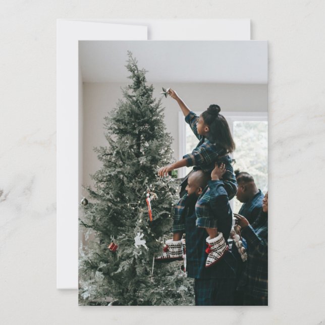 Personalized Two Sided Family Christmas Photo  Holiday Card (Front)