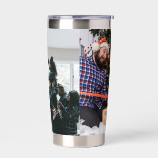 Personalized Two Sided Family Christmas Photo  Insulated Tumbler