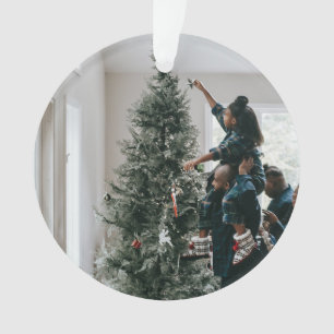 Personalized Two Sided Family Christmas Photo Ornament
