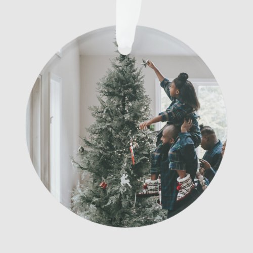 Personalized Two Sided Family Christmas Photo  Ornament