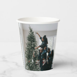 Personalized Two Sided Family Christmas Photo Paper Cups