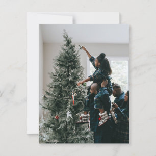Personalized Two Sided Family Christmas Photo Postcard