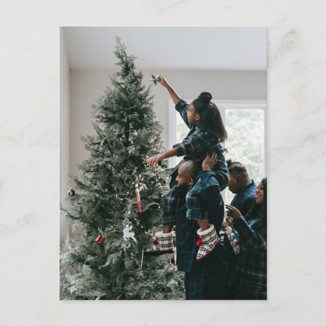 Personalized Two Sided Family Christmas Photo  Postcard (Front)