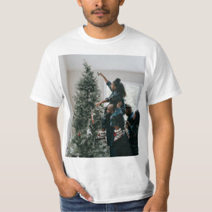 Personalized Two Sided Family Christmas Photo T-Shirt