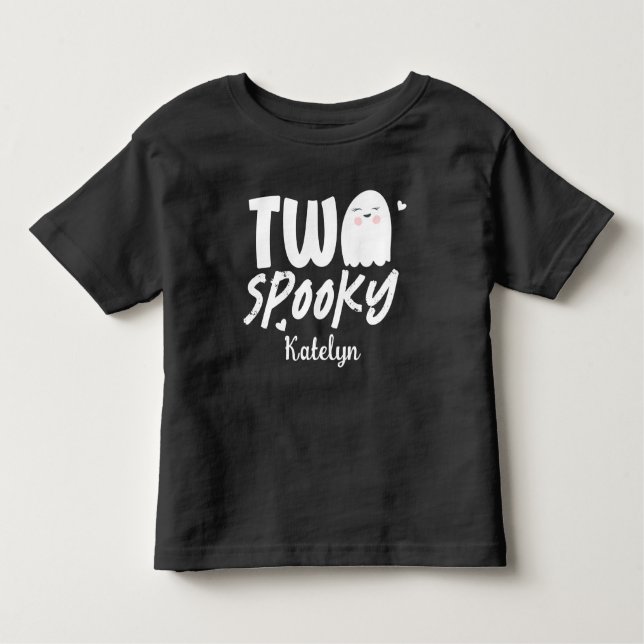 Personalized Two Spooky Halloween 2nd Birthday Toddler T-shirt (Front)