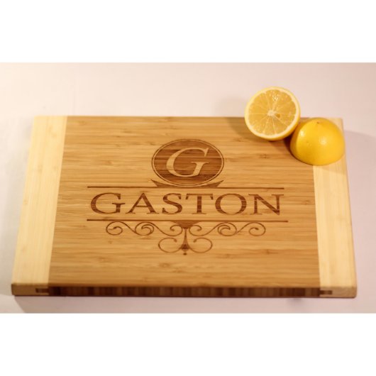 Personalized Two-Tone Cutting Board - Gaston (Front)