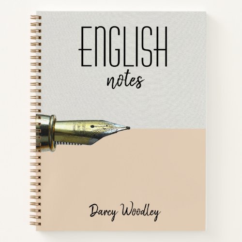 Personalized Two Tone English Notes Notebook