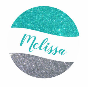 Personalized two tone glitter magnet