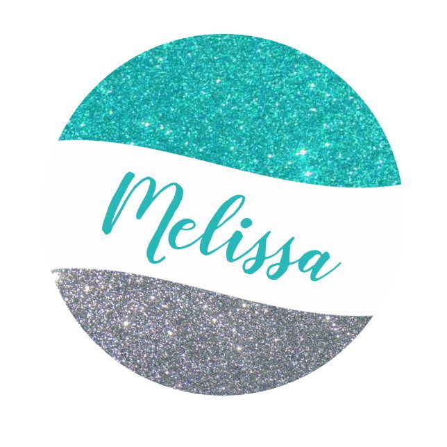 Personalized two tone glitter magnet (Front)