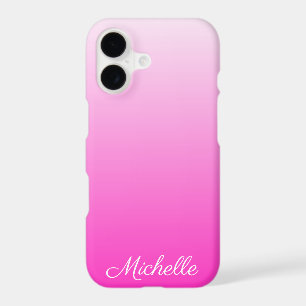 Personalized two-tone gradient ombre hot pink iPhone 17 case