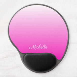 Personalized two-tone gradient ombre hot pink gel mouse pad