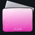 Personalized two-tone gradient ombre hot pink laptop sleeve<br><div class="desc">Personalized two-tone gradient ombre hot pink</div>