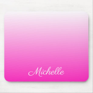 Personalized two-tone gradient ombre hot pink mouse pad
