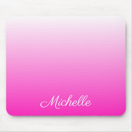 Personalized two_tone gradient ombre hot pink mouse pad