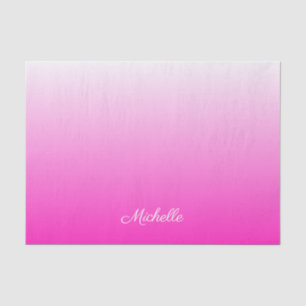 Personalized two-tone gradient ombre hot pink tissue paper