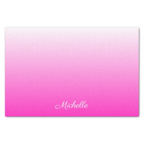 Personalized two_tone gradient ombre hot pink tissue paper