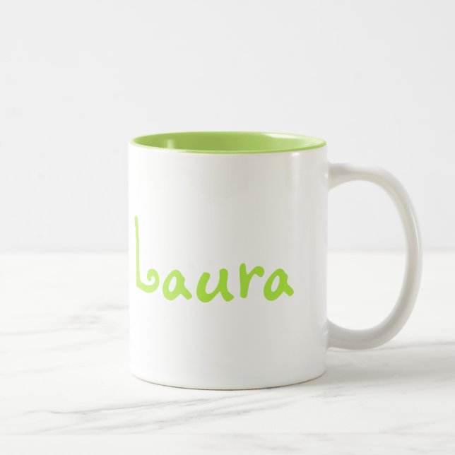 Personalized Two Tone Lime Green and White Mug (Right)