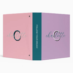 Personalized Two Tone Name Monogram Style 3 Ring Binder