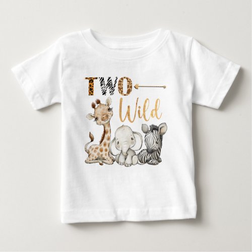 Personalized Two Wild Safari First Birthday  Baby T_Shirt