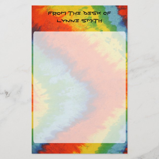 Personalized Tye Dye Stationary Stationery (Front)