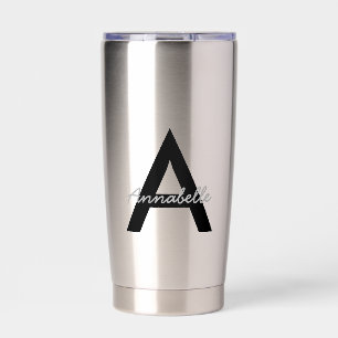 Personalized Typography Monogram Insulated Tumbler