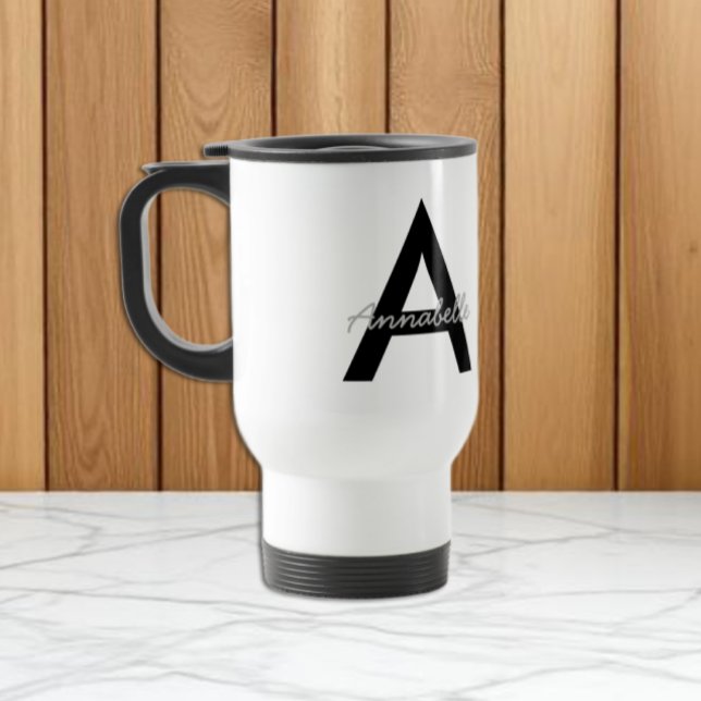 Personalized Typography Monogram Travel Mug (Creator Uploaded)