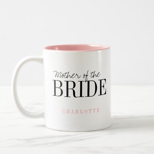 Personalized typography mother of the bride mug