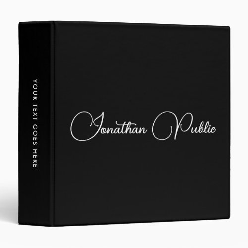 Personalized Typography Name Template Modern 3 Ring Binder