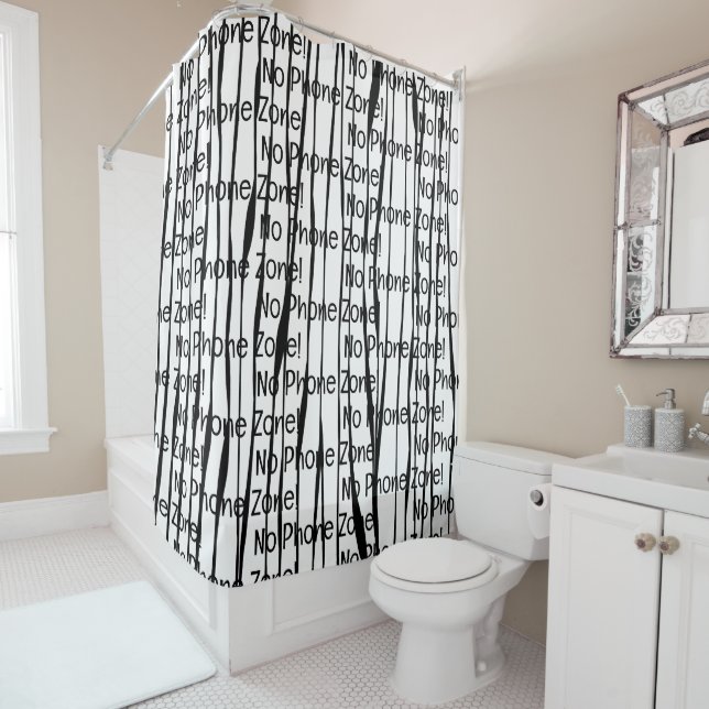 Personalized Typography Pattern Modern Fine Art Shower Curtain (In Situ)