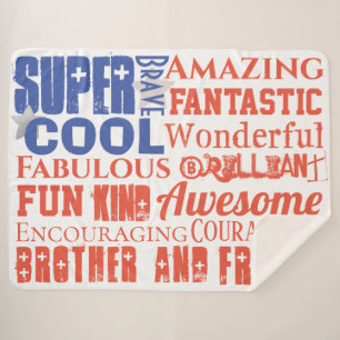 Personalized Typography Subway Art USA Flag Sherpa Blanket